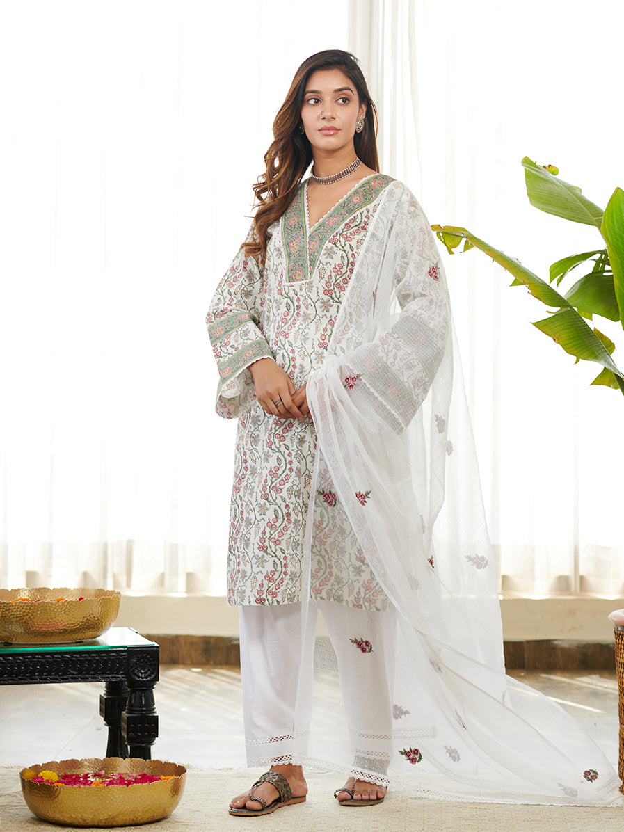 Rangrez Vine Floral Jaal Kurta Set