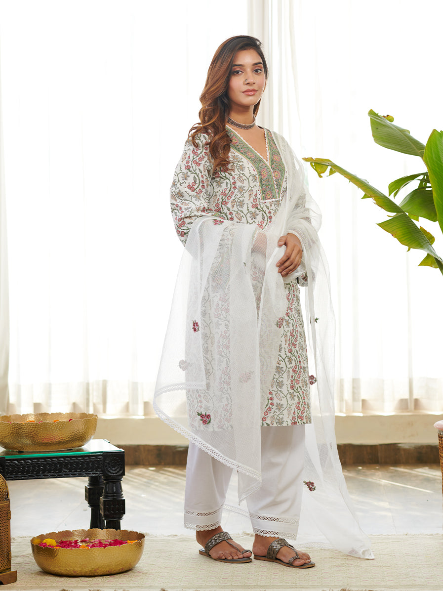 Rangrez Vine Floral Jaal Kurta Set