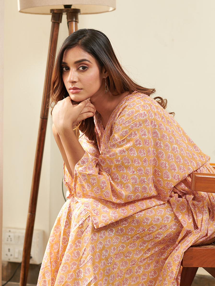 Jhumka Flowy Hand Block Printed Dress