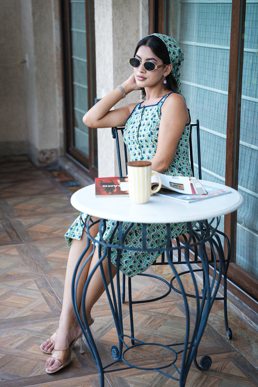 Elle hand block printed dress