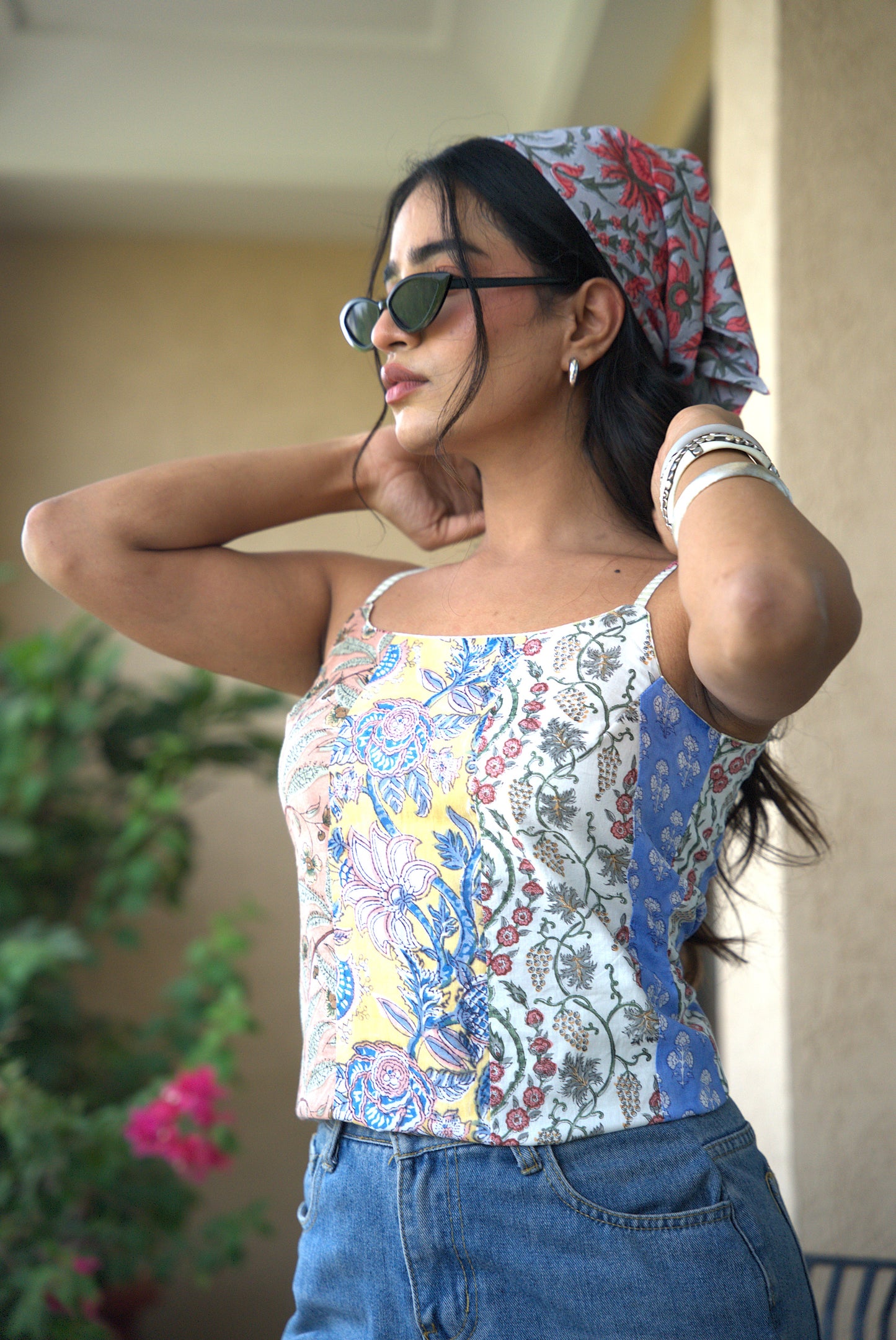 Tehreer Block Printed Patch Work Top