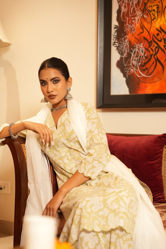 Anaya hand block printed kurta and pant set