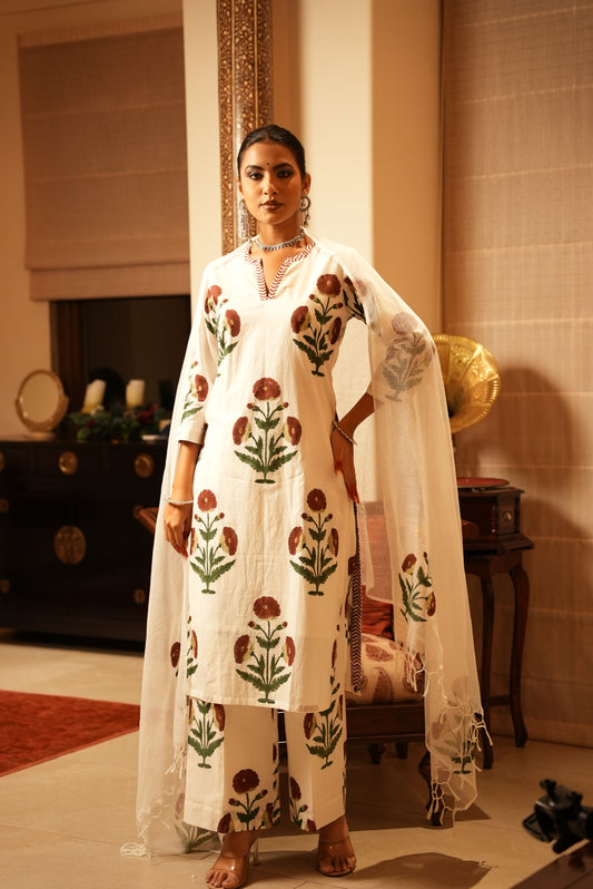 Zahra hand block print kurta set