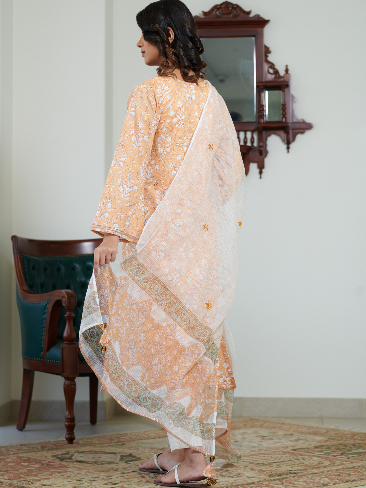 Saanvi Pastel Peach Buti Kurta Set