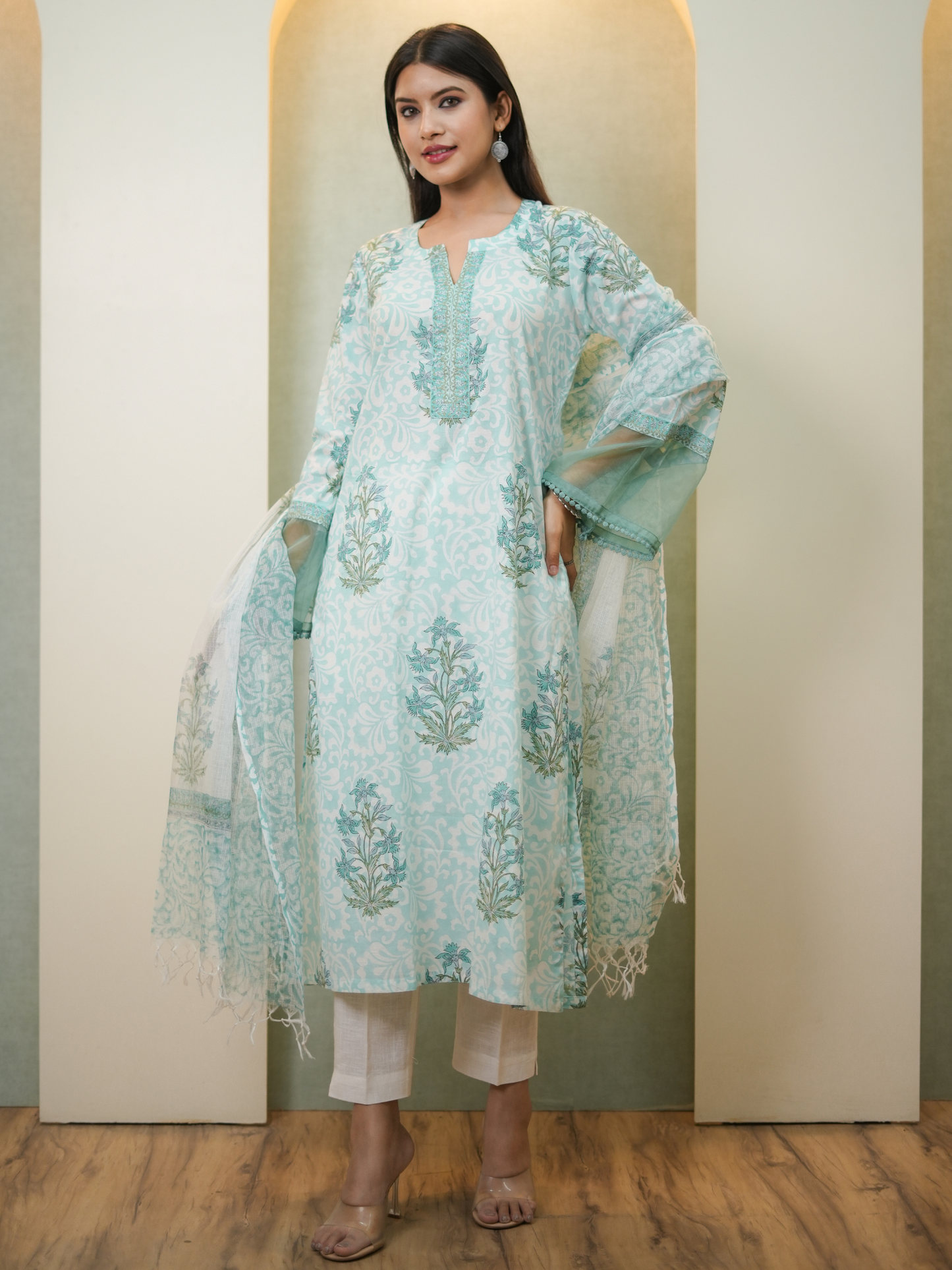 Vasant Self Block Printed Kurta Set