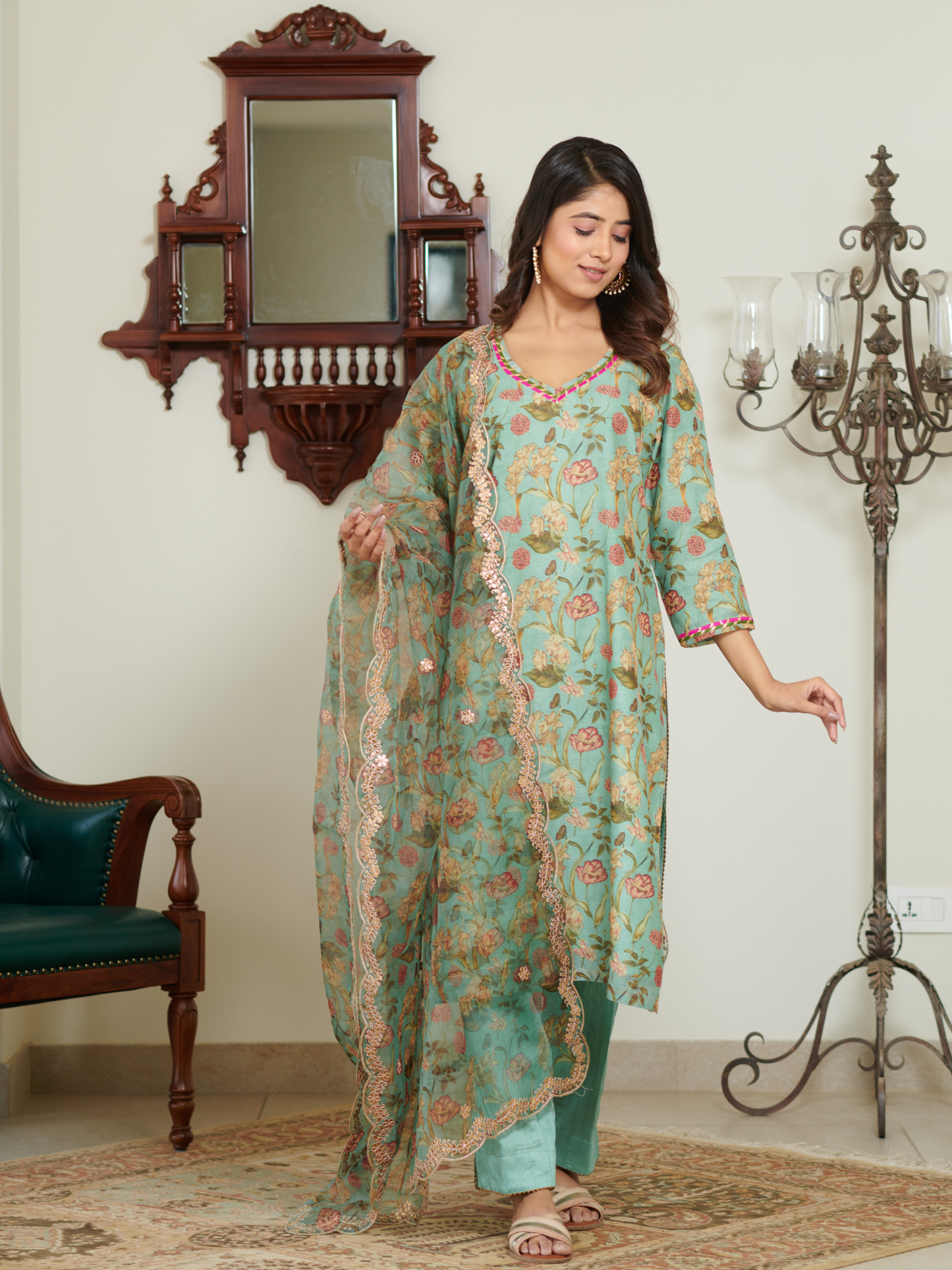 Meera Multi Floral Digital Print Kurta Set