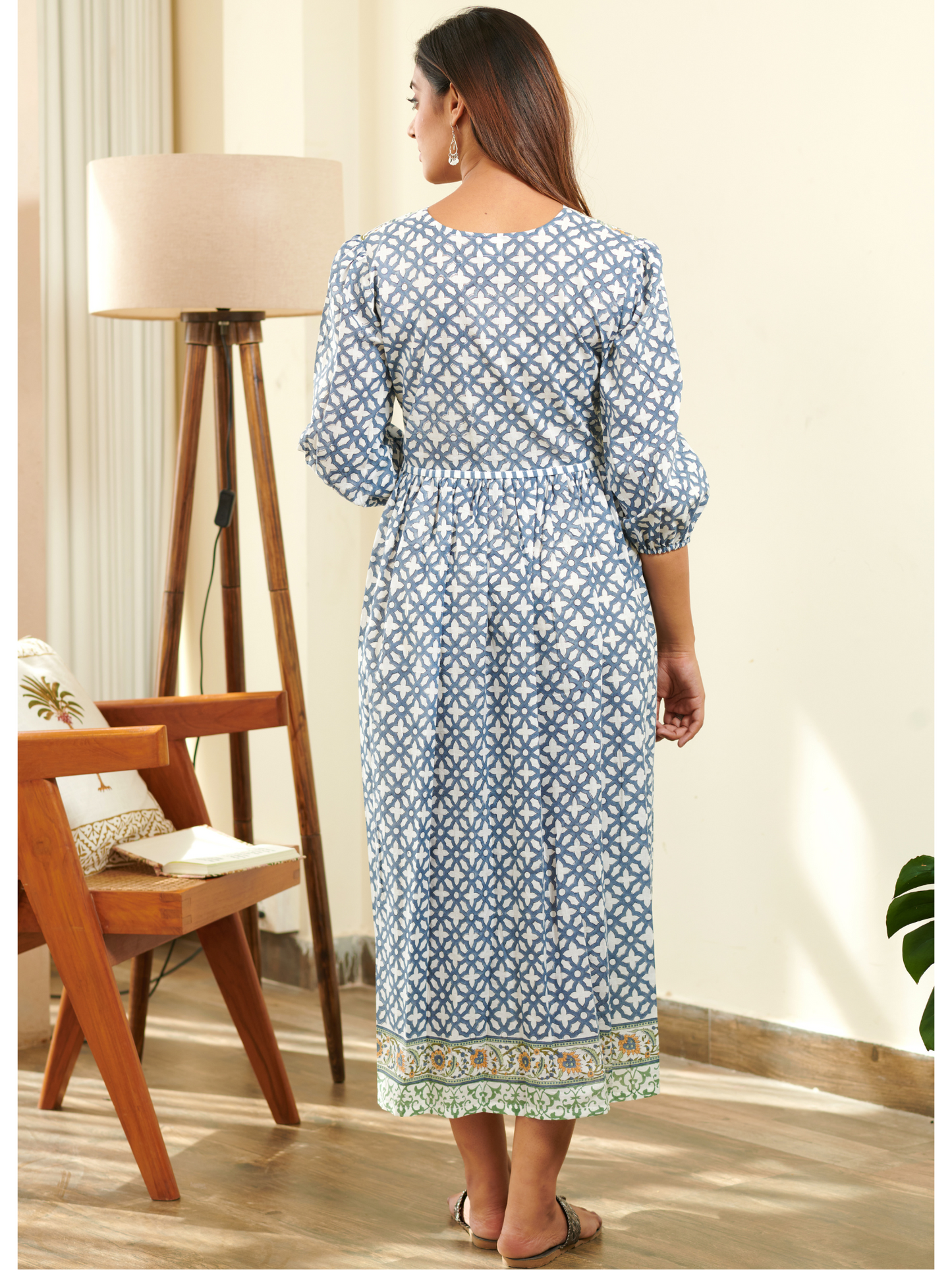 Tarang Jharokha Jaal Block Print Dress
