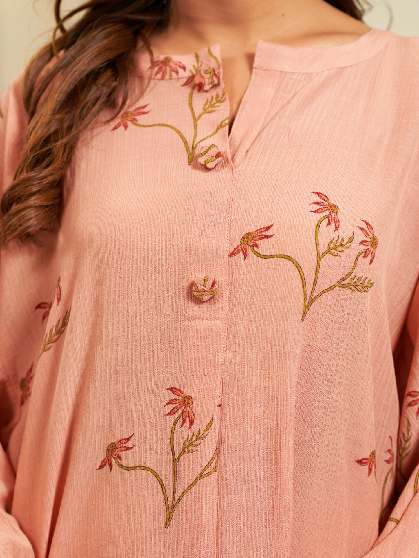 Nazakat Wrinkled Block Printed Cord Set