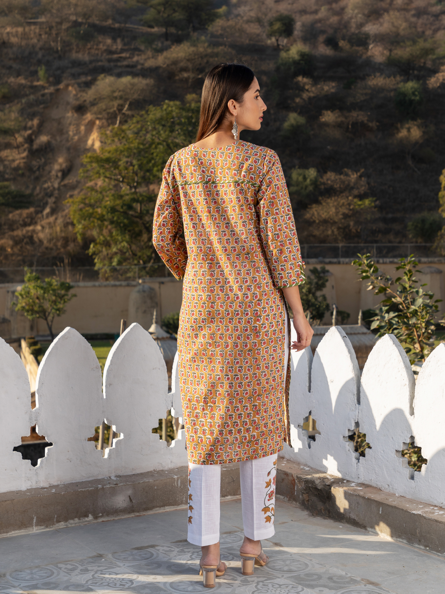 Navya Mustard Buti Kurta Set