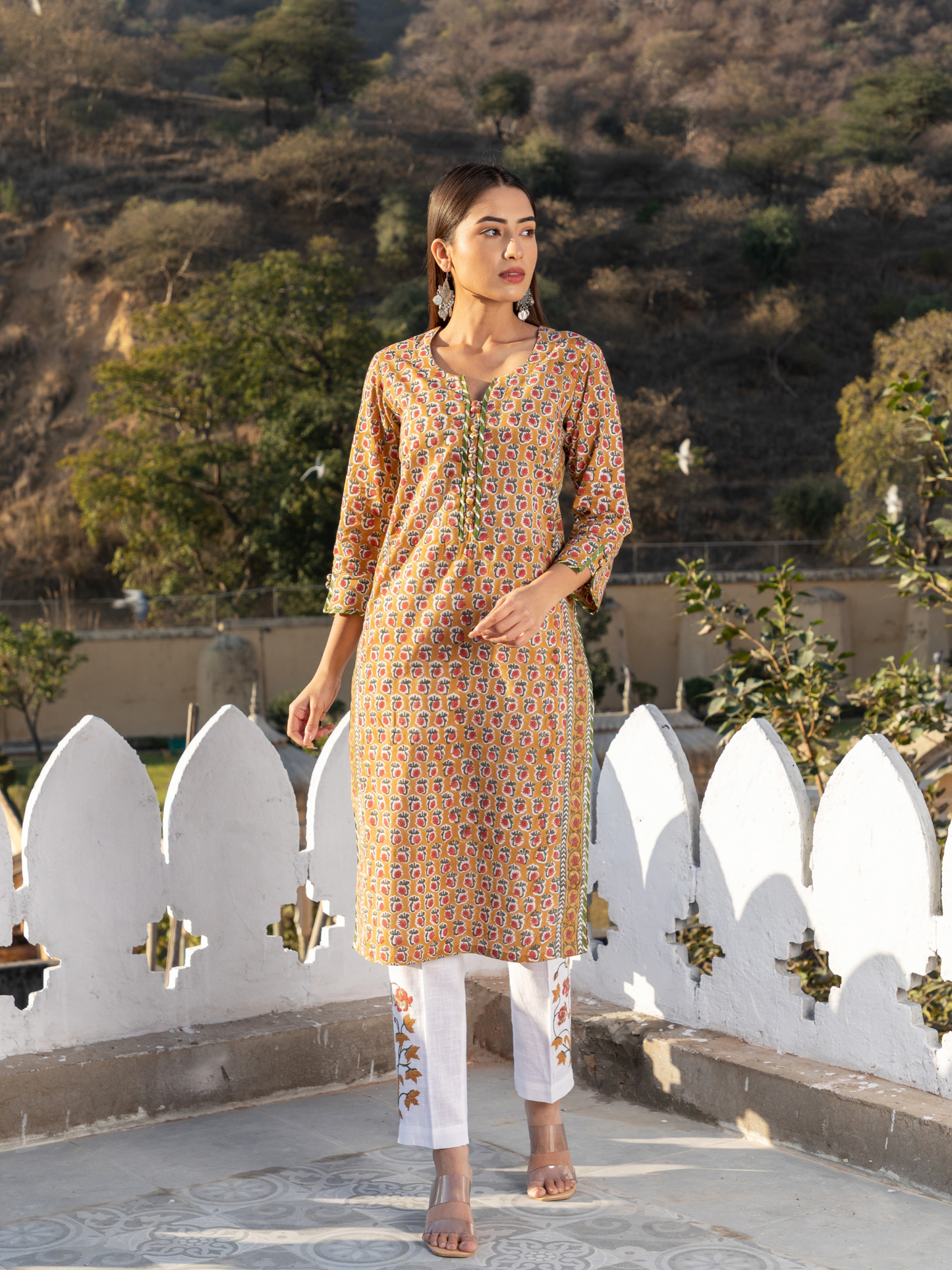 Navya Mustard Buti Kurta Set
