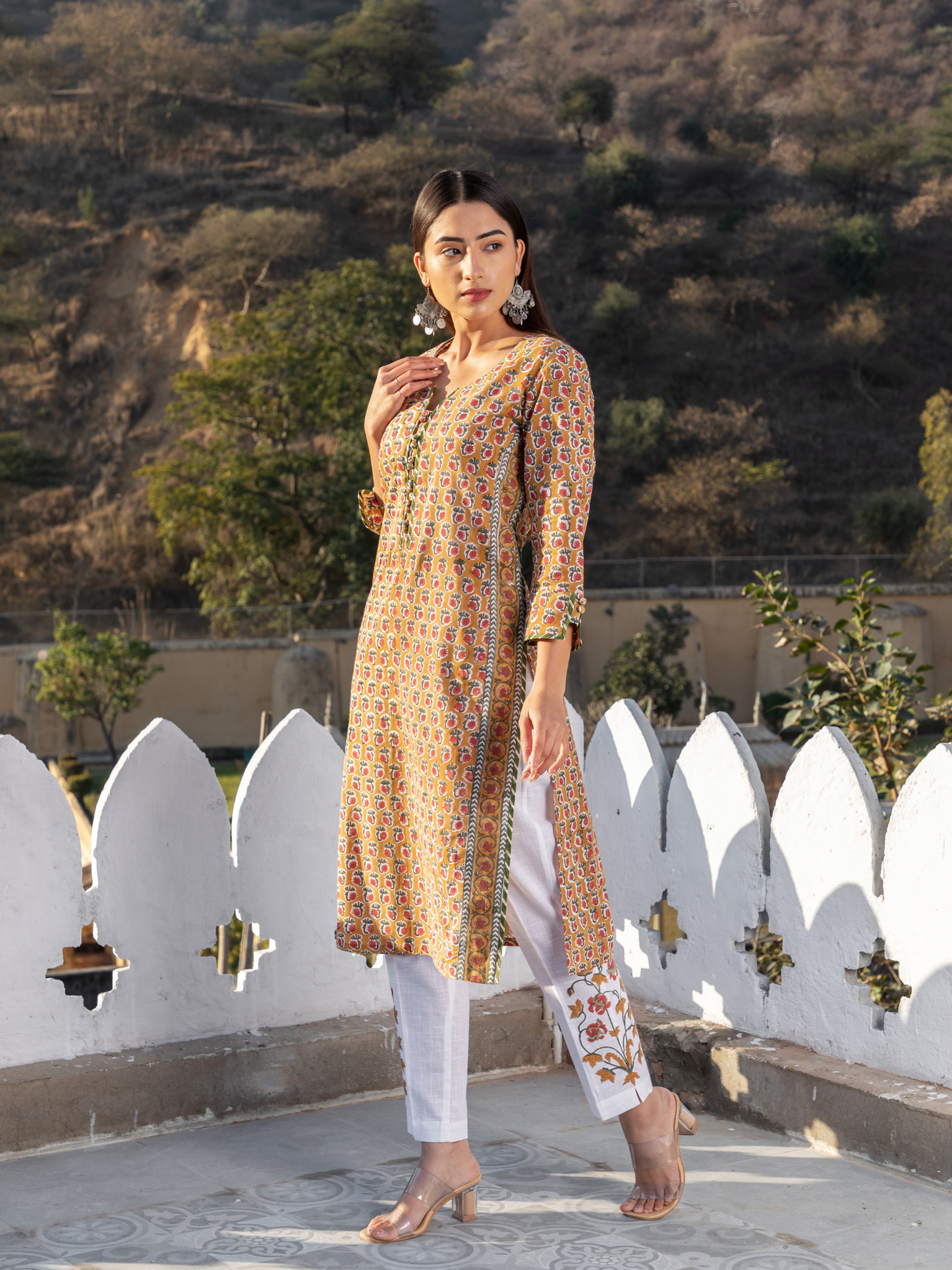 Navya Mustard Buti Kurta Set