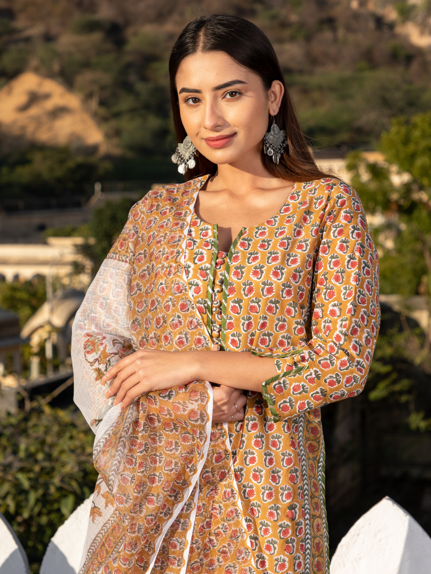 Navya Mustard Buti Kurta Set