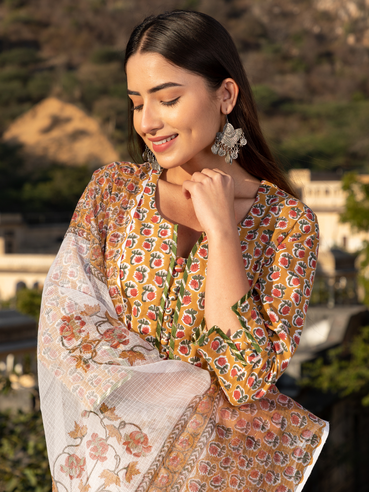 Navya Mustard Buti Kurta Set