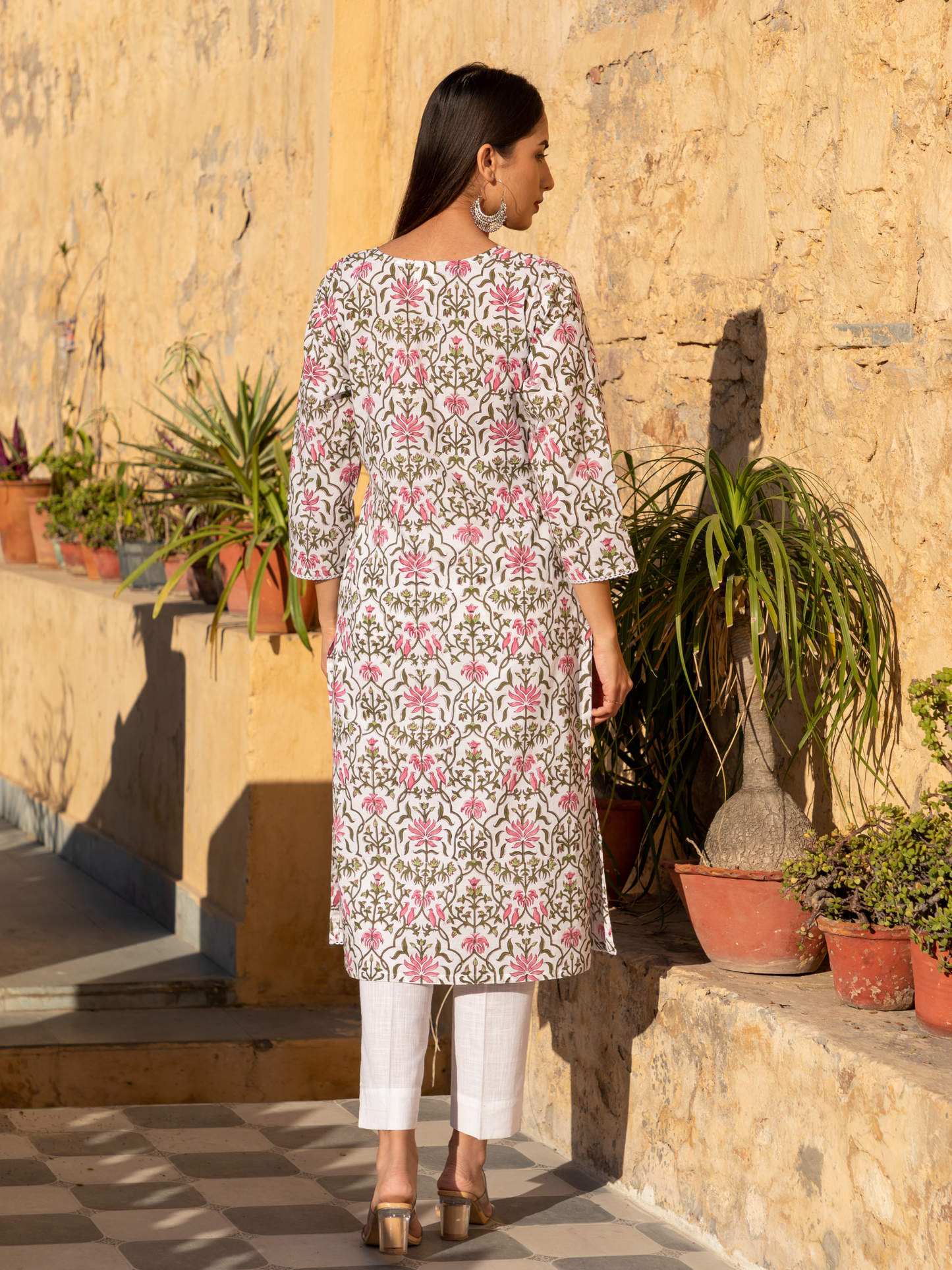 Pink Floral Jaal Baagh Collection Kurta Set