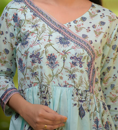 Mumtaz Angrakha Block Print Kurta Set