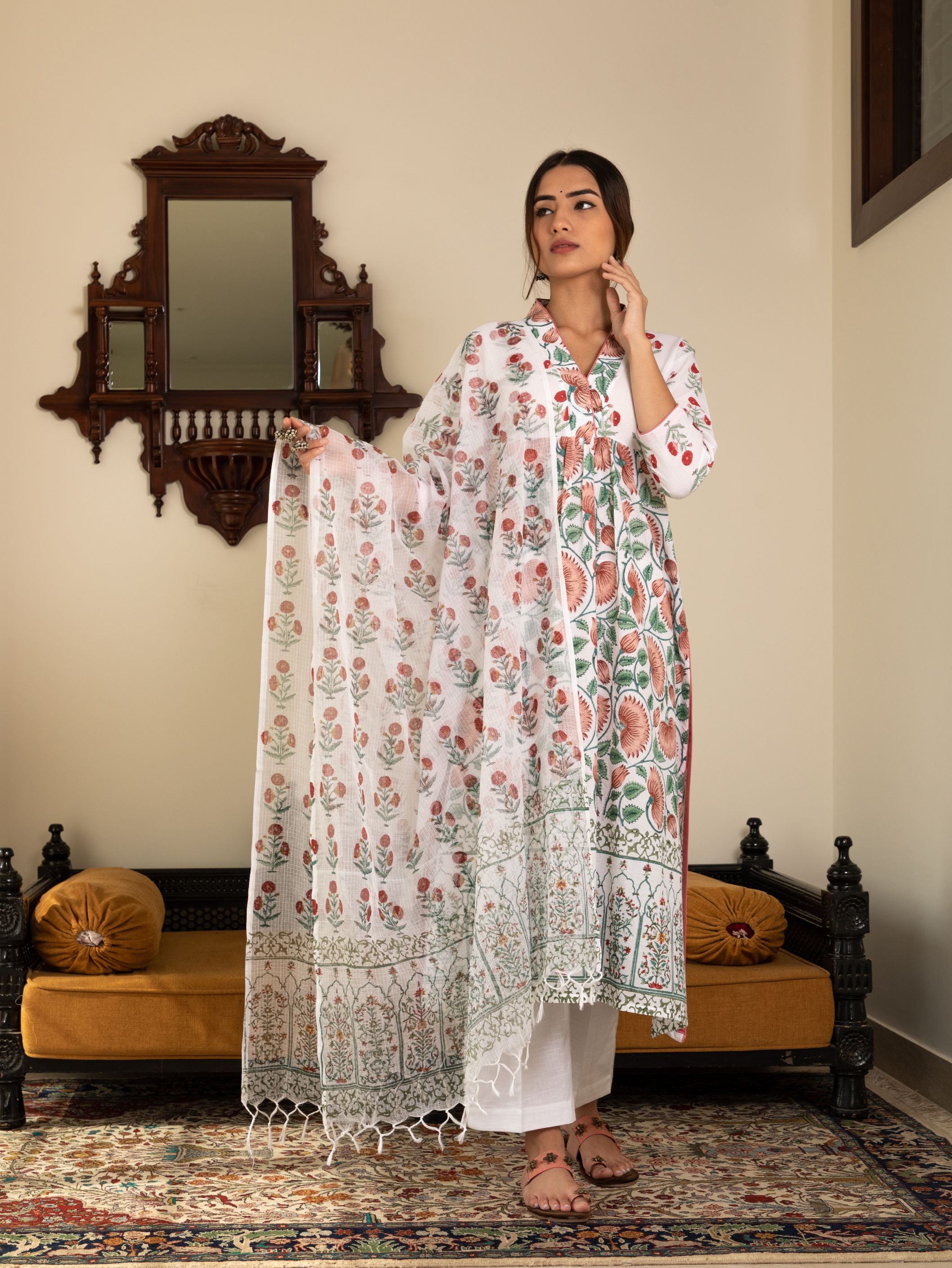 Lotus Mughal Garden Kurta Set