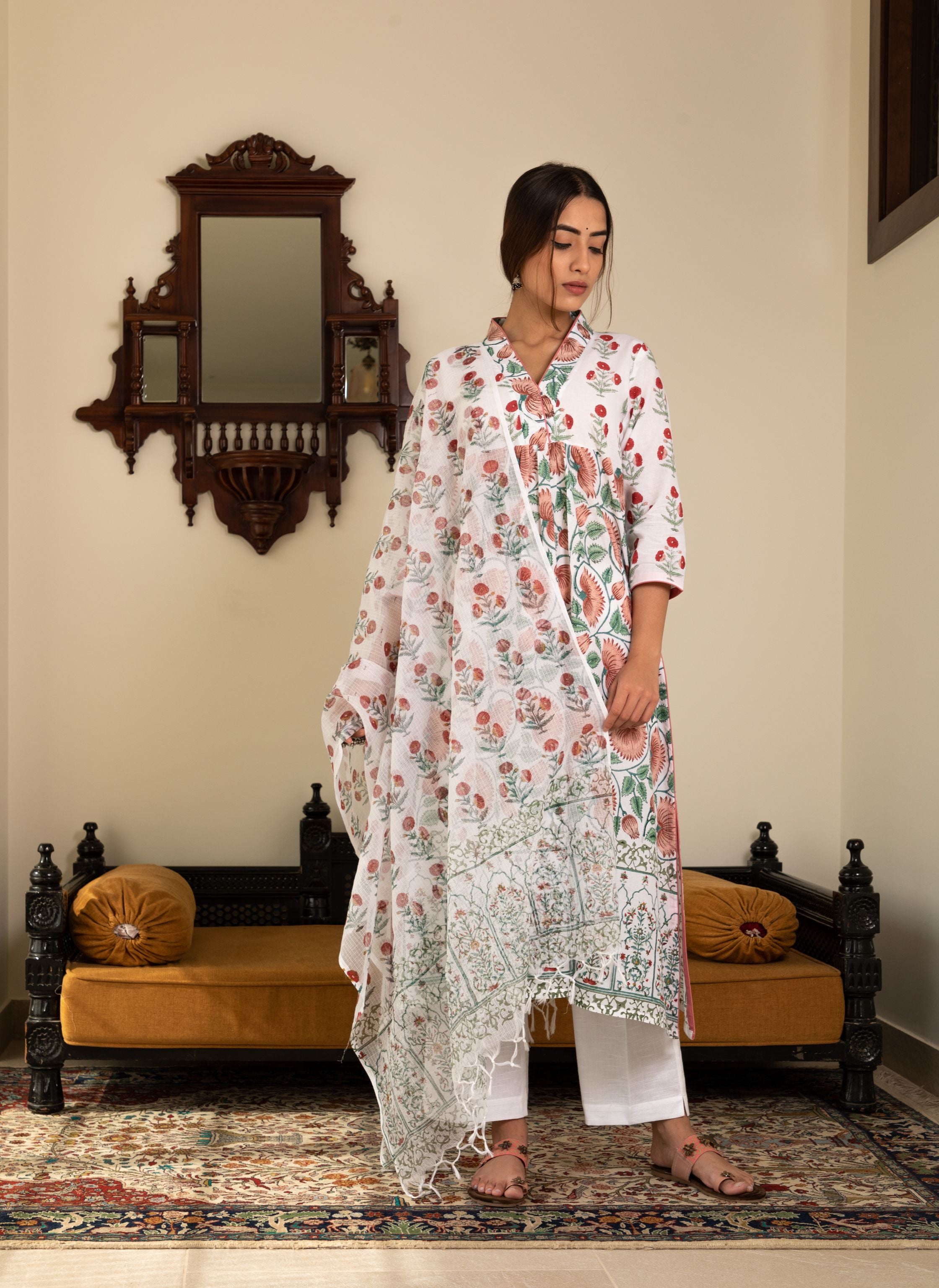 Lotus Mughal Garden Kurta Set