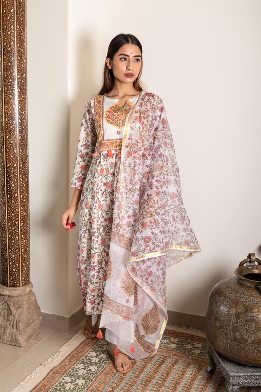 Betel and Vine Jaal Print Baagh Collection Kurta Set