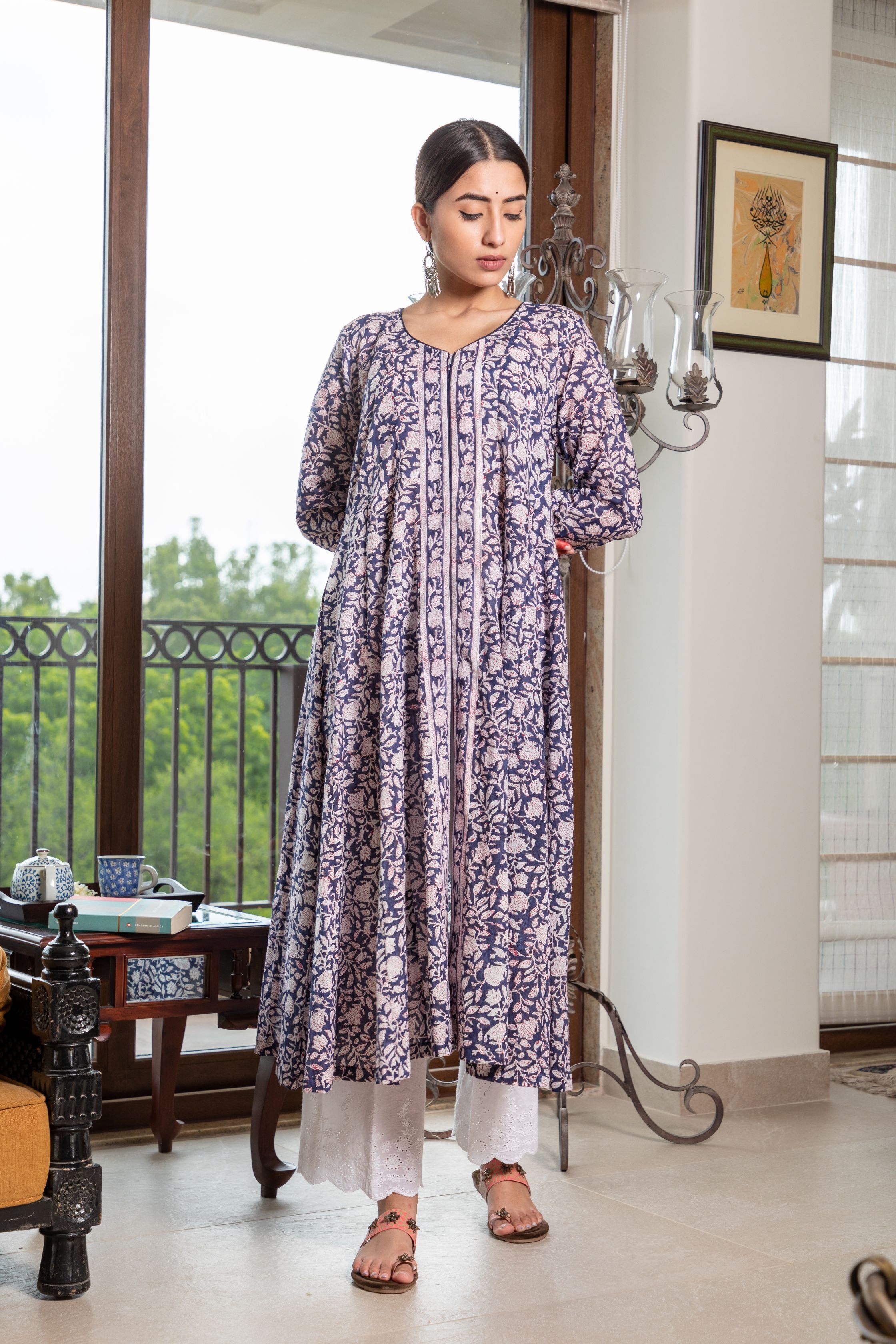 Indigo Blue Baagh Collection Kurta & Dupatta