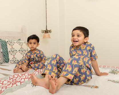 Blue Elephant Print Nightwear for Boy