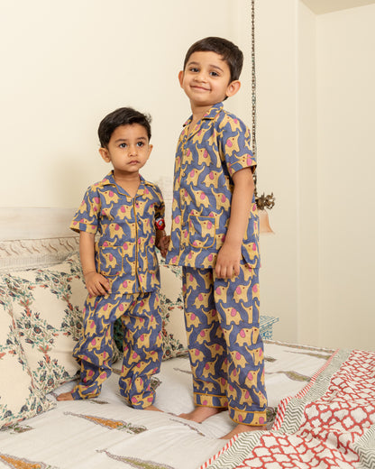 Blue Elephant Print Nightwear for Boy