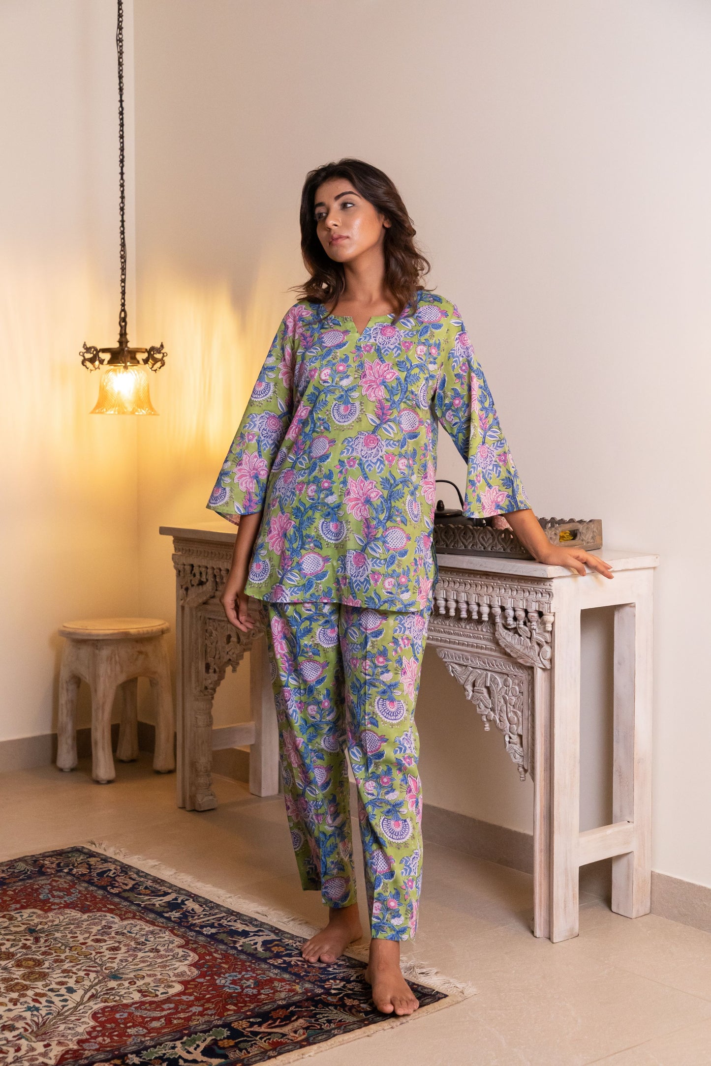 Mint Green Loungewear Kurta and Pyjama