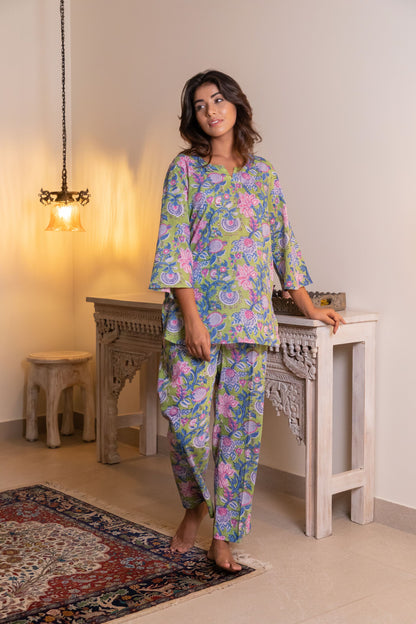 Mint Green Loungewear Kurta and Pyjama