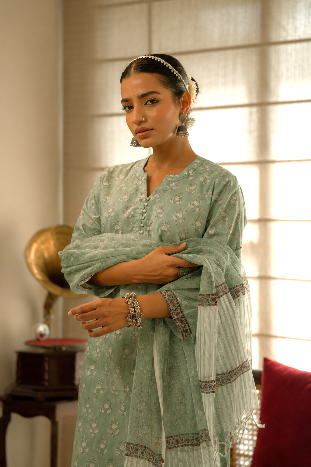 Gul-e-Noor Block Print Kurta Set