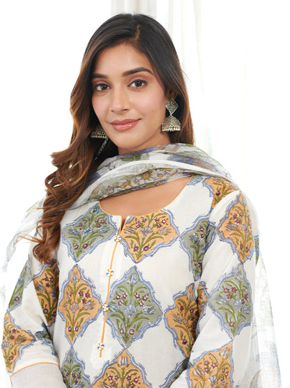 Amrita Mughal Block Print Buta Kurta Set