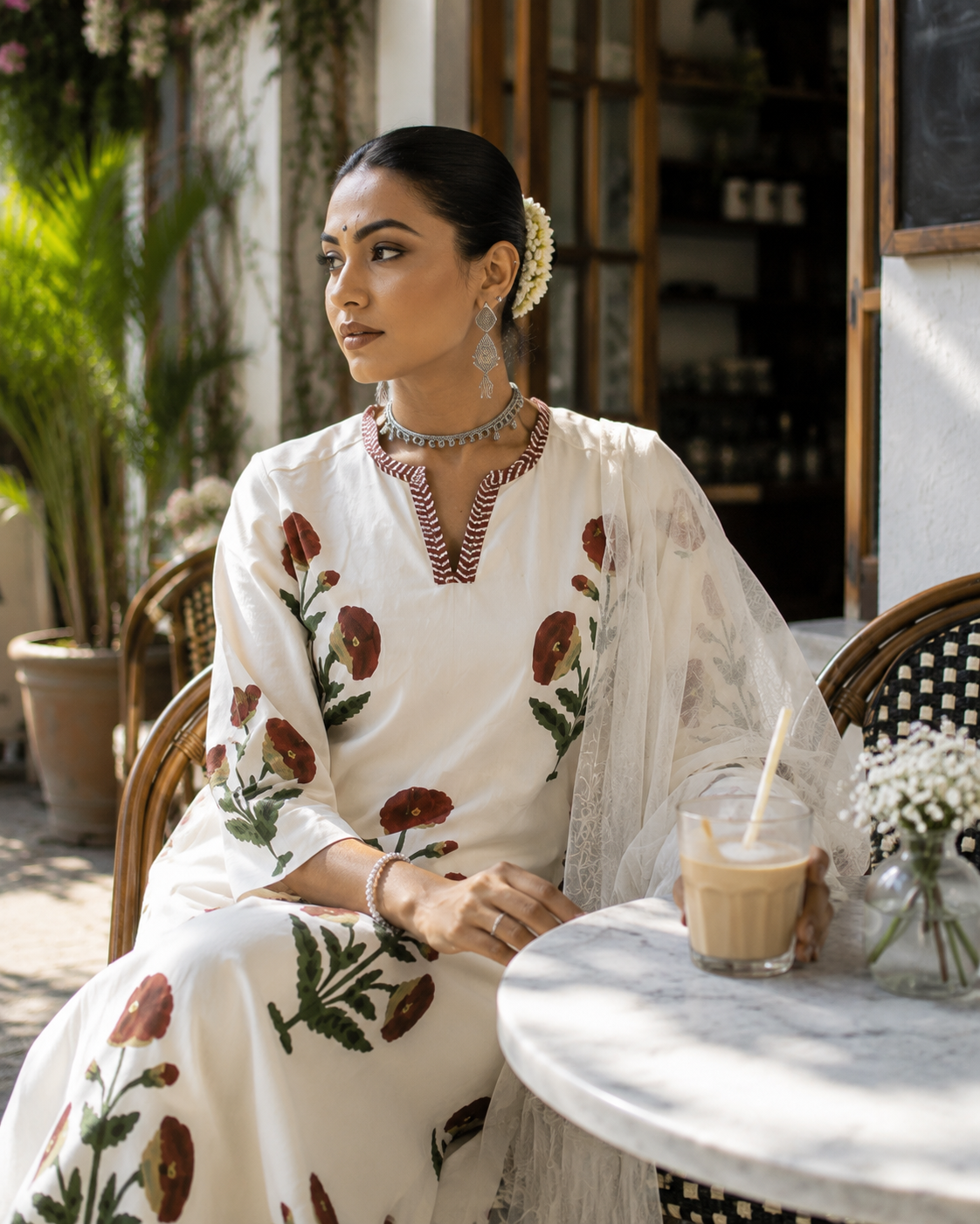 Zahra Hand Block Print 3 Piece Cotton Kurta Set