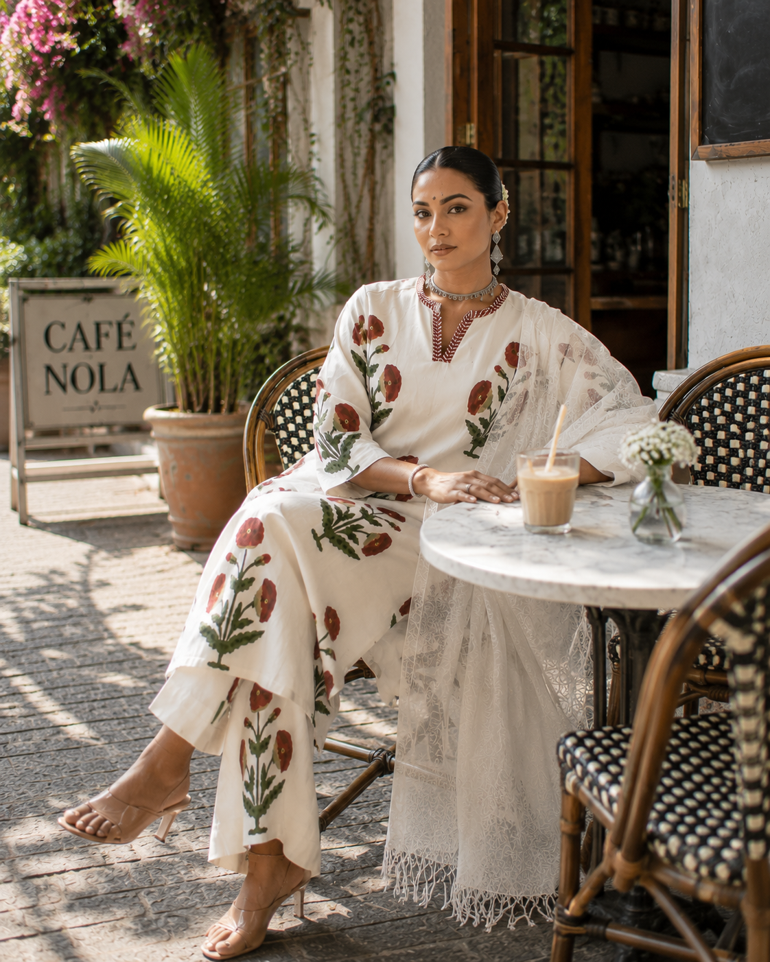 Zahra Hand Block Print 3 Piece Cotton Kurta Set