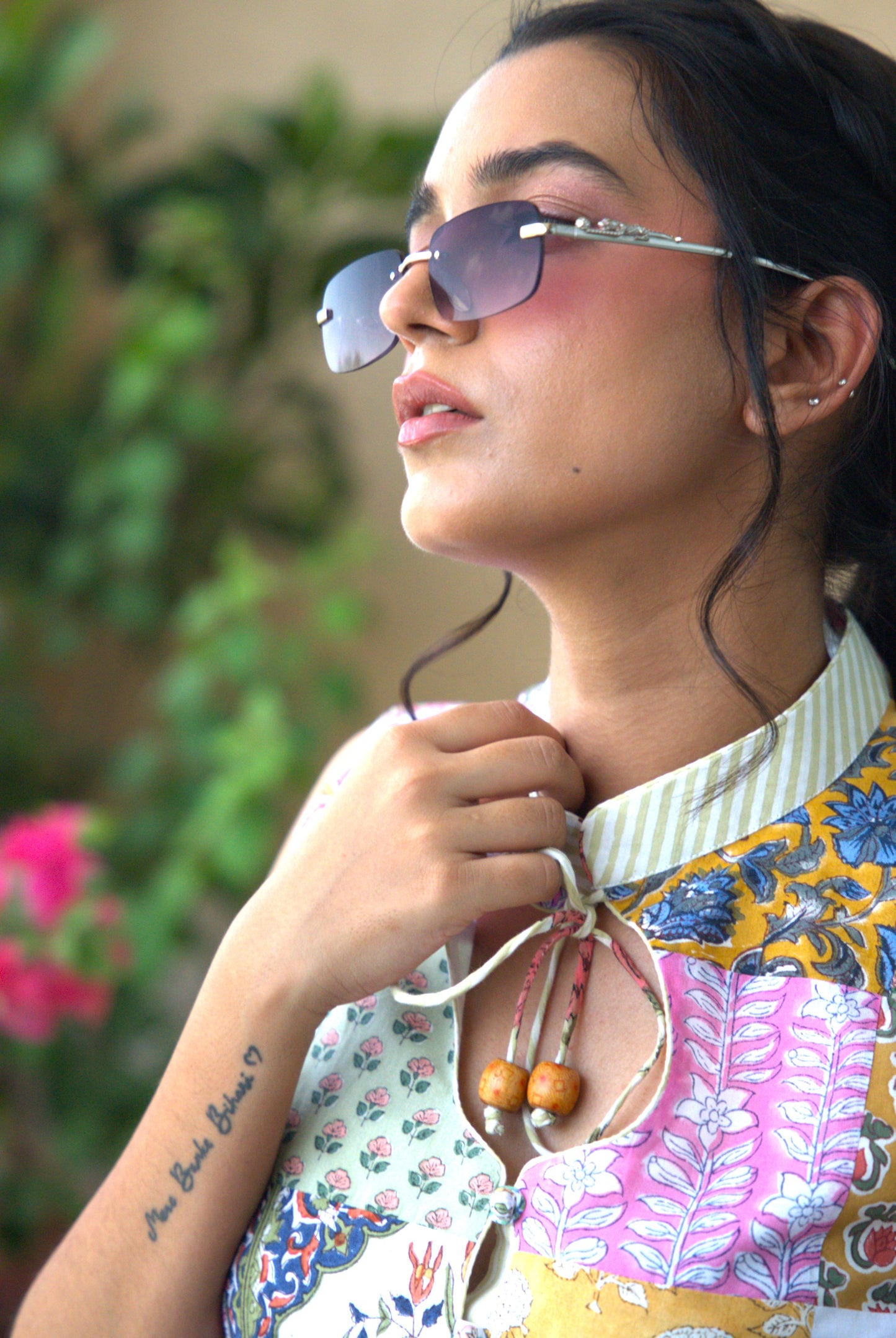 Mrida Block Printed Patchwork Top