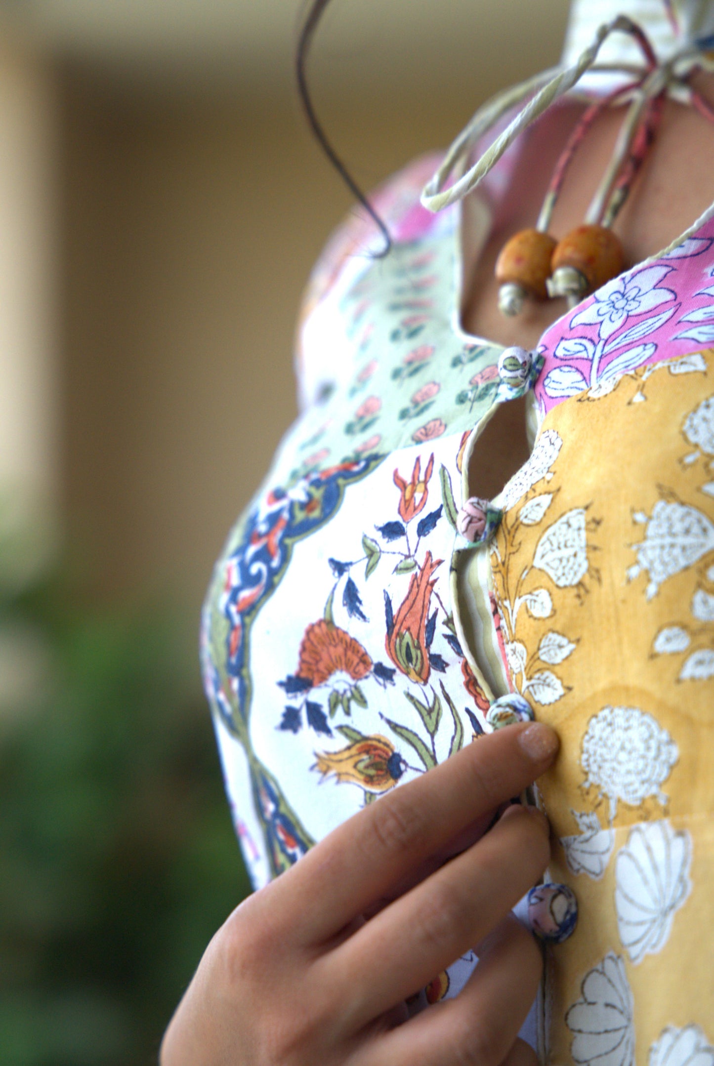 Mrida Block Printed Patchwork Top