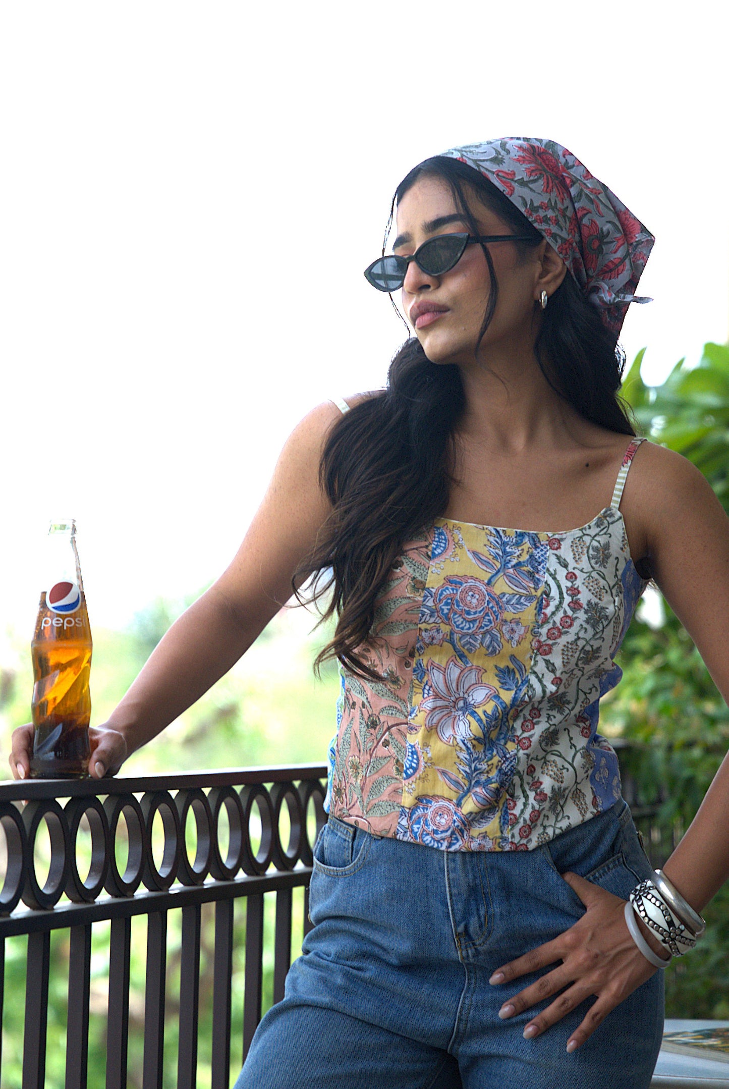 Tehreer Block Printed Patch Work Top