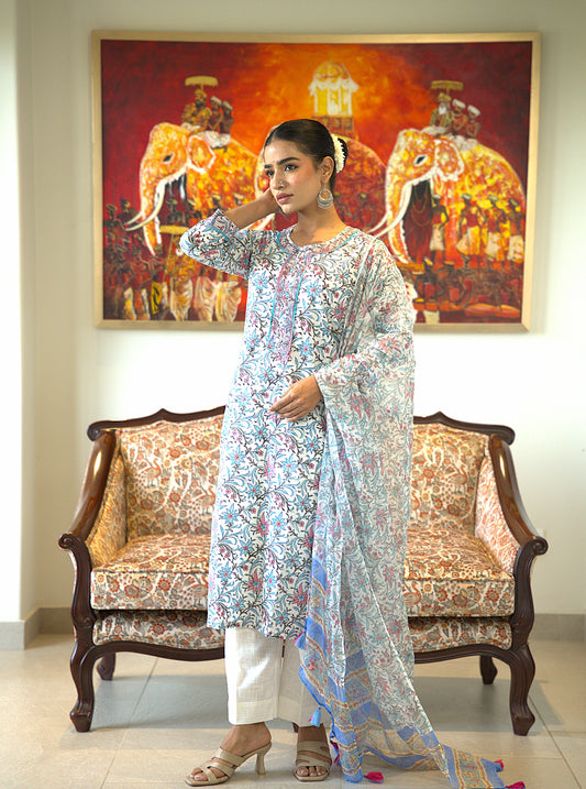 Amaya Block Print Kurta & Dupatta
