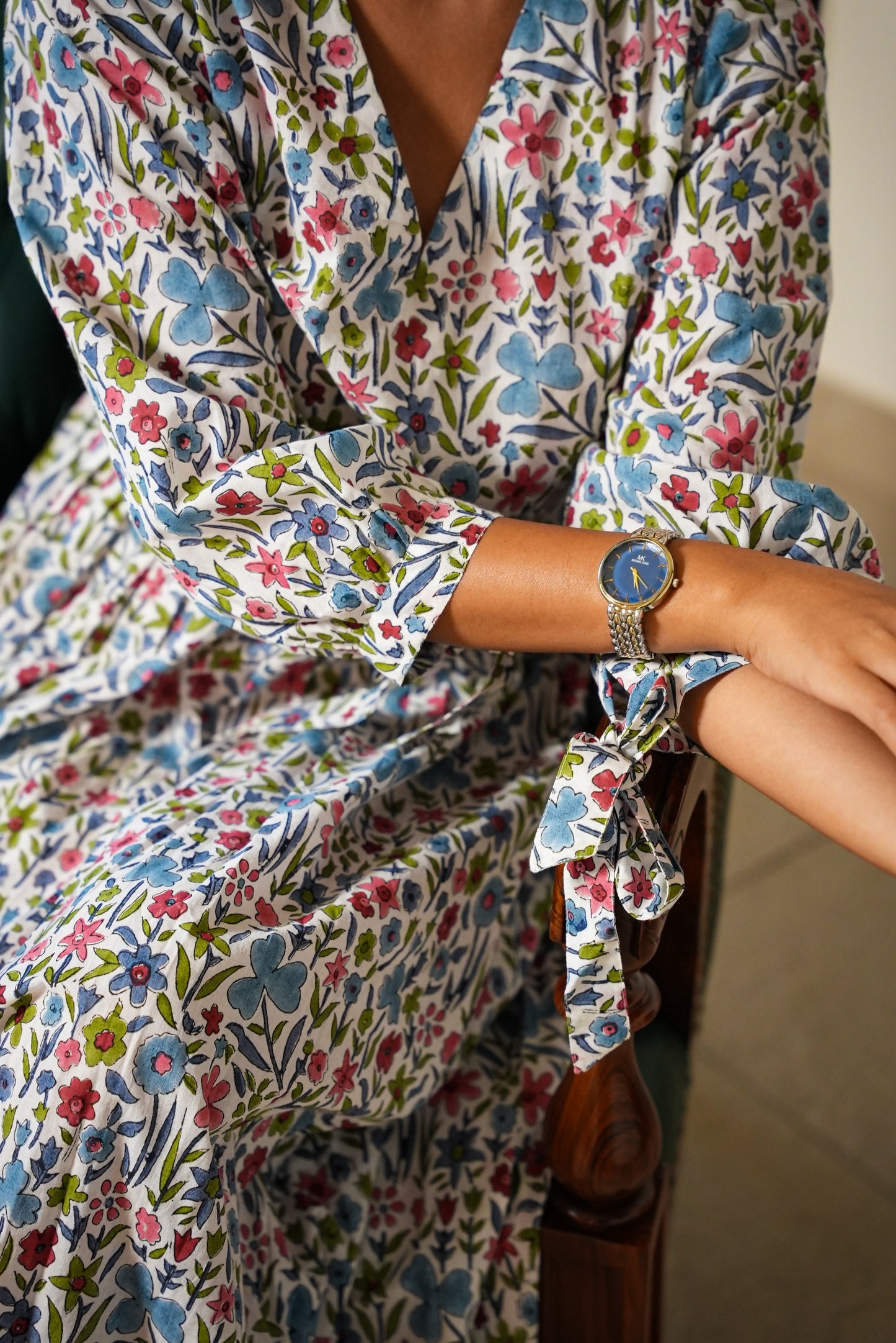 Hazel hand Block Printed Floral Dress