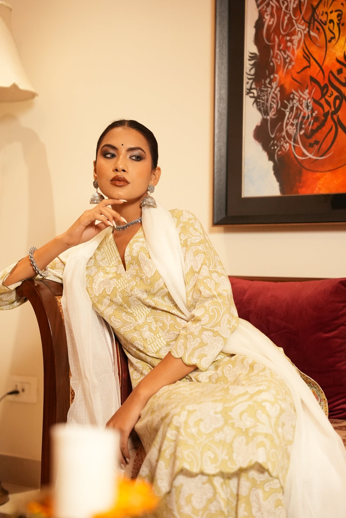 Anaya hand block printed kurta and pant set