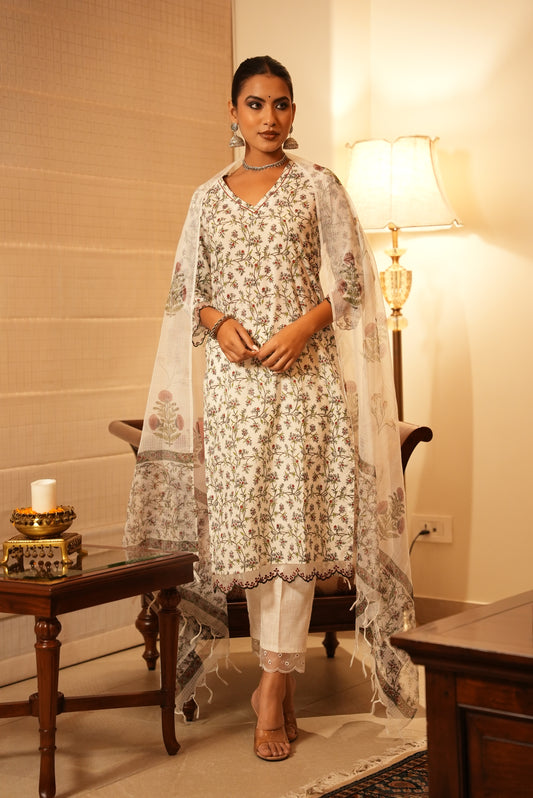 Yasmin hand block printed kurta set