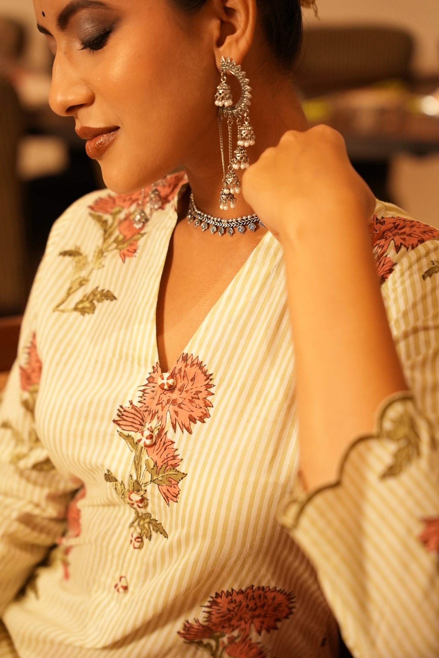 Gul hand block print kurta and dupatta