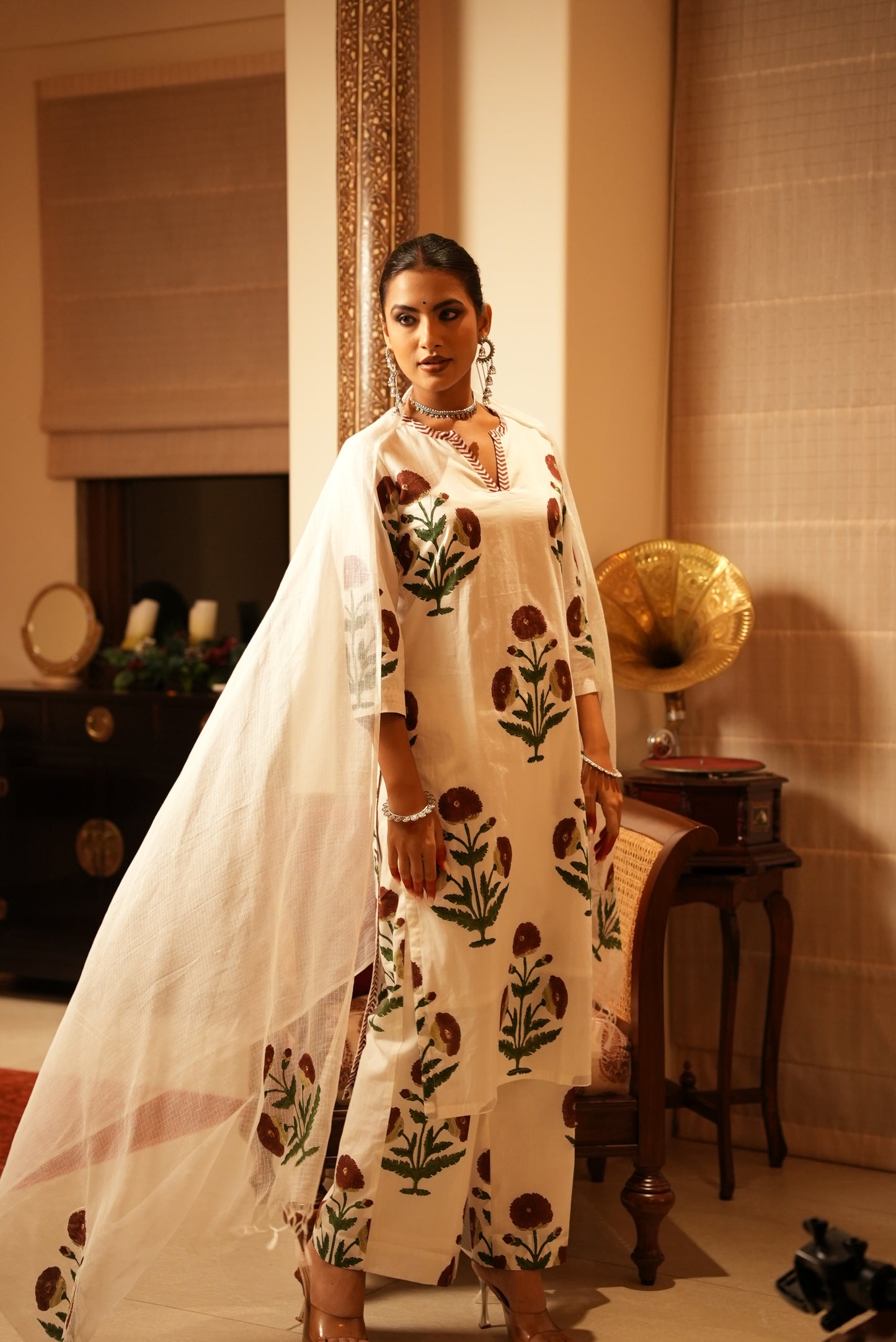 Zahra hand block print kurta set