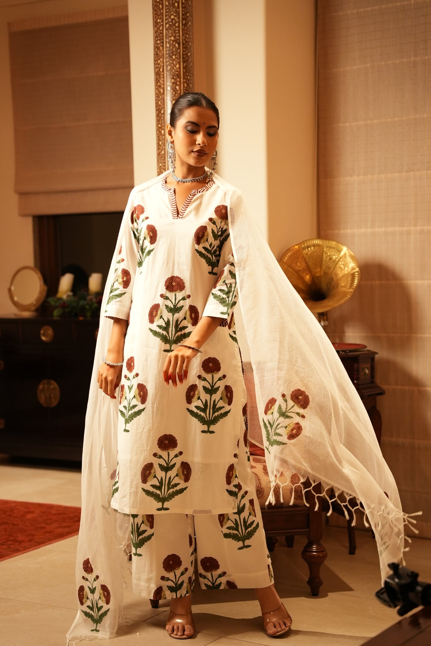 Zahra hand block print kurta set