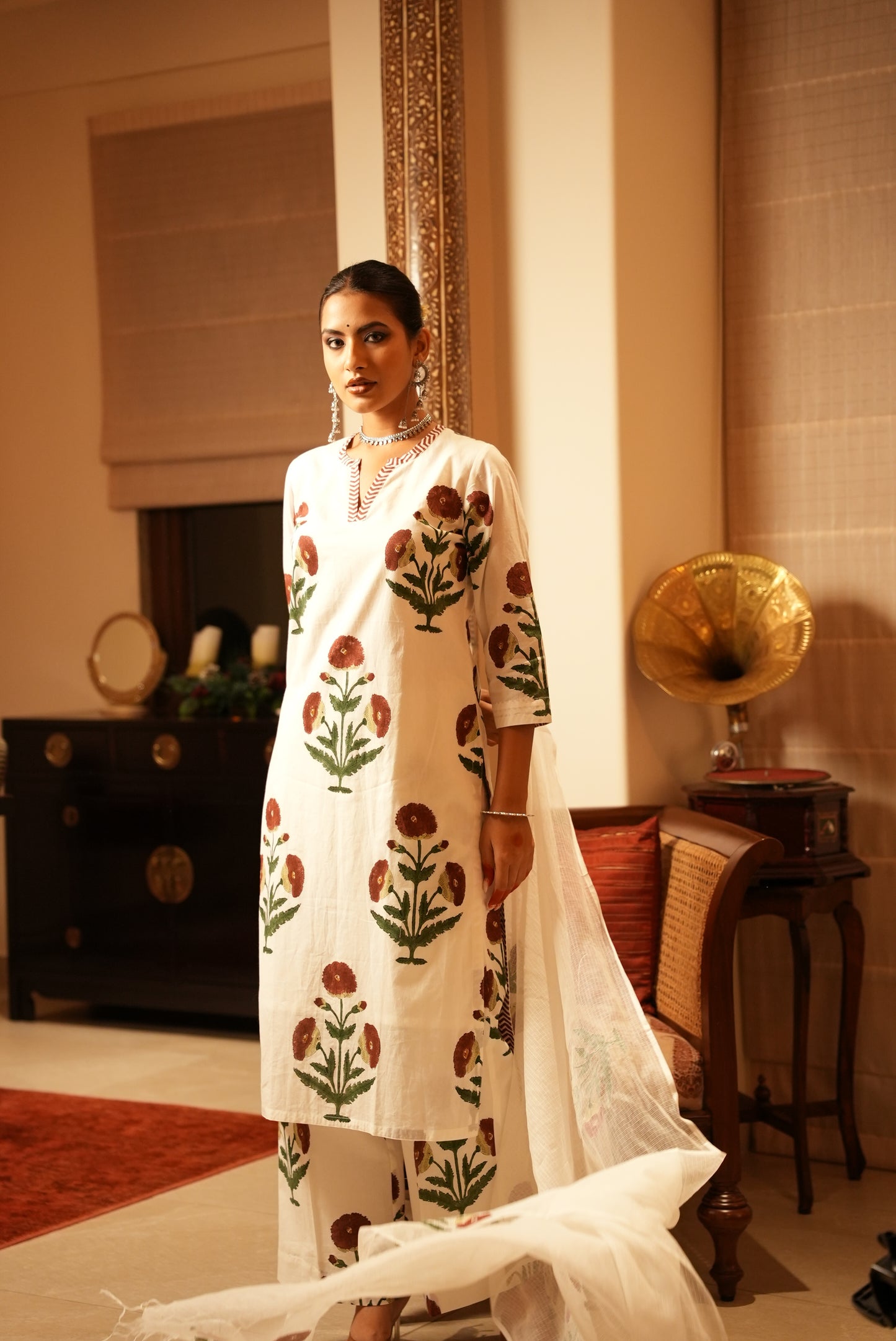 Zahra hand block print kurta set