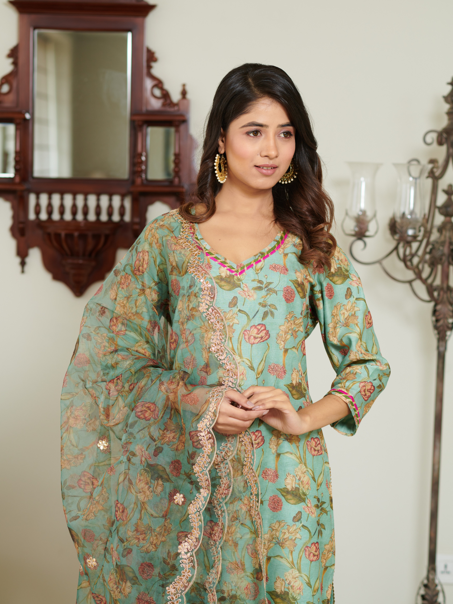 Meera Multi Floral Digital Print Kurta Set