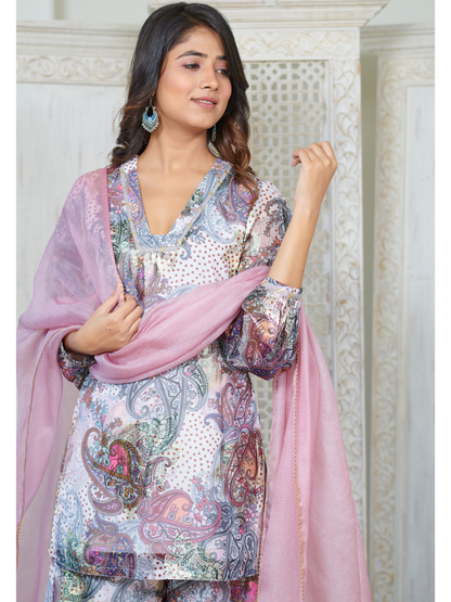 Arisha Brocade Kurta and Sharara Set