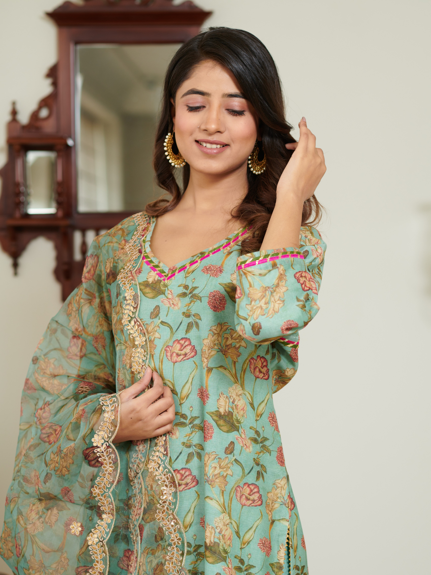 Meera Multi Floral Digital Print Kurta Set