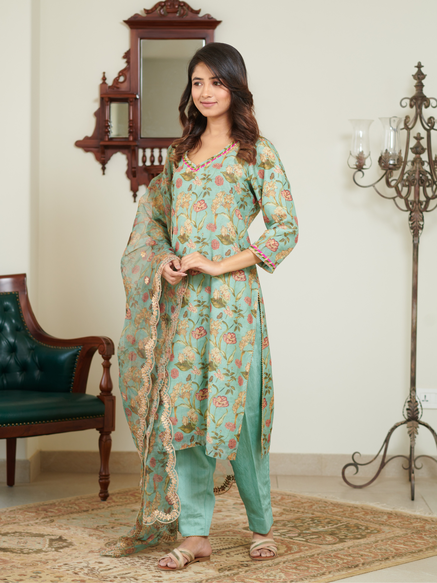 Meera Multi Floral Digital Print Kurta Set