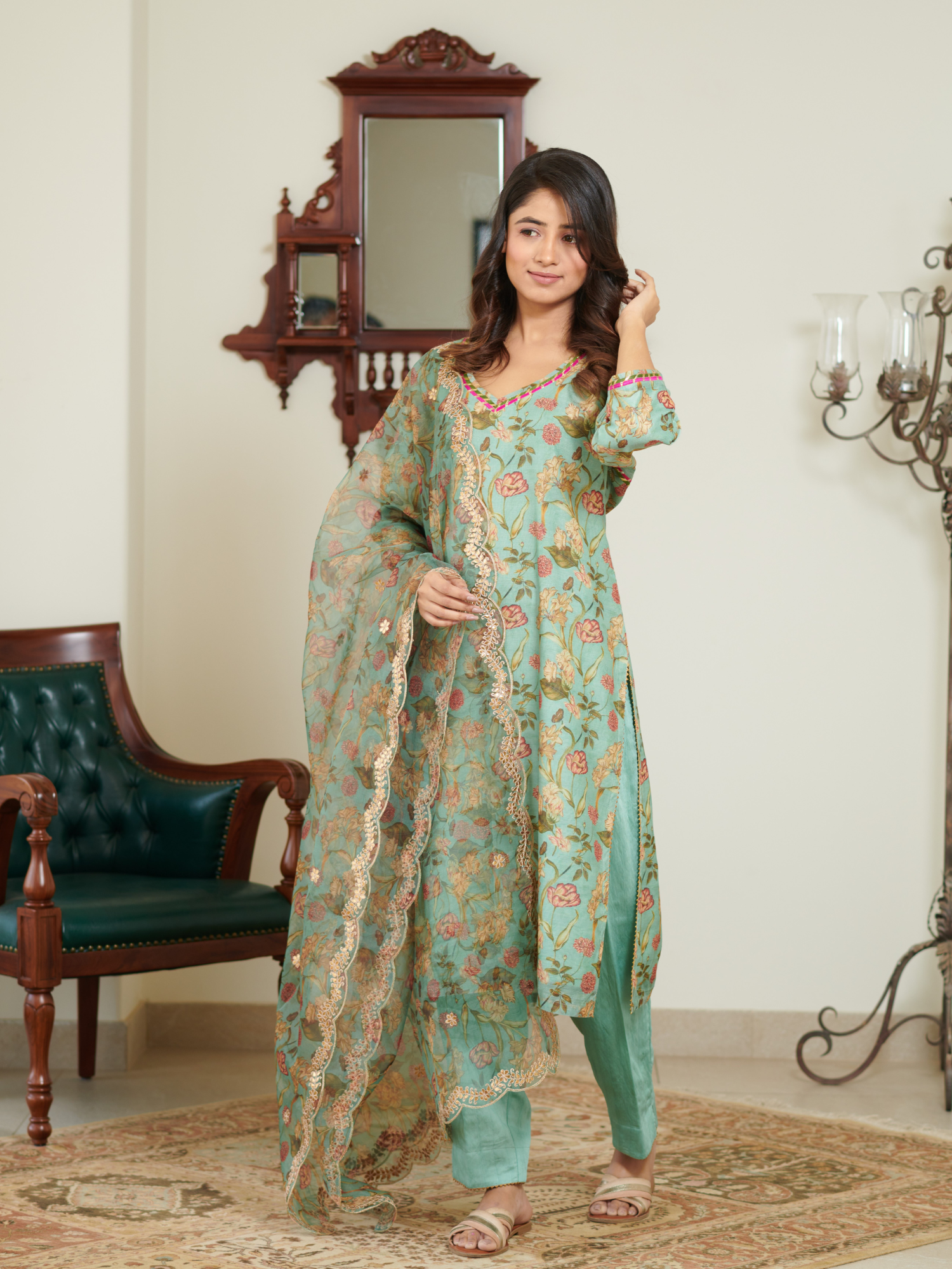 Meera Multi Floral Digital Print Kurta Set