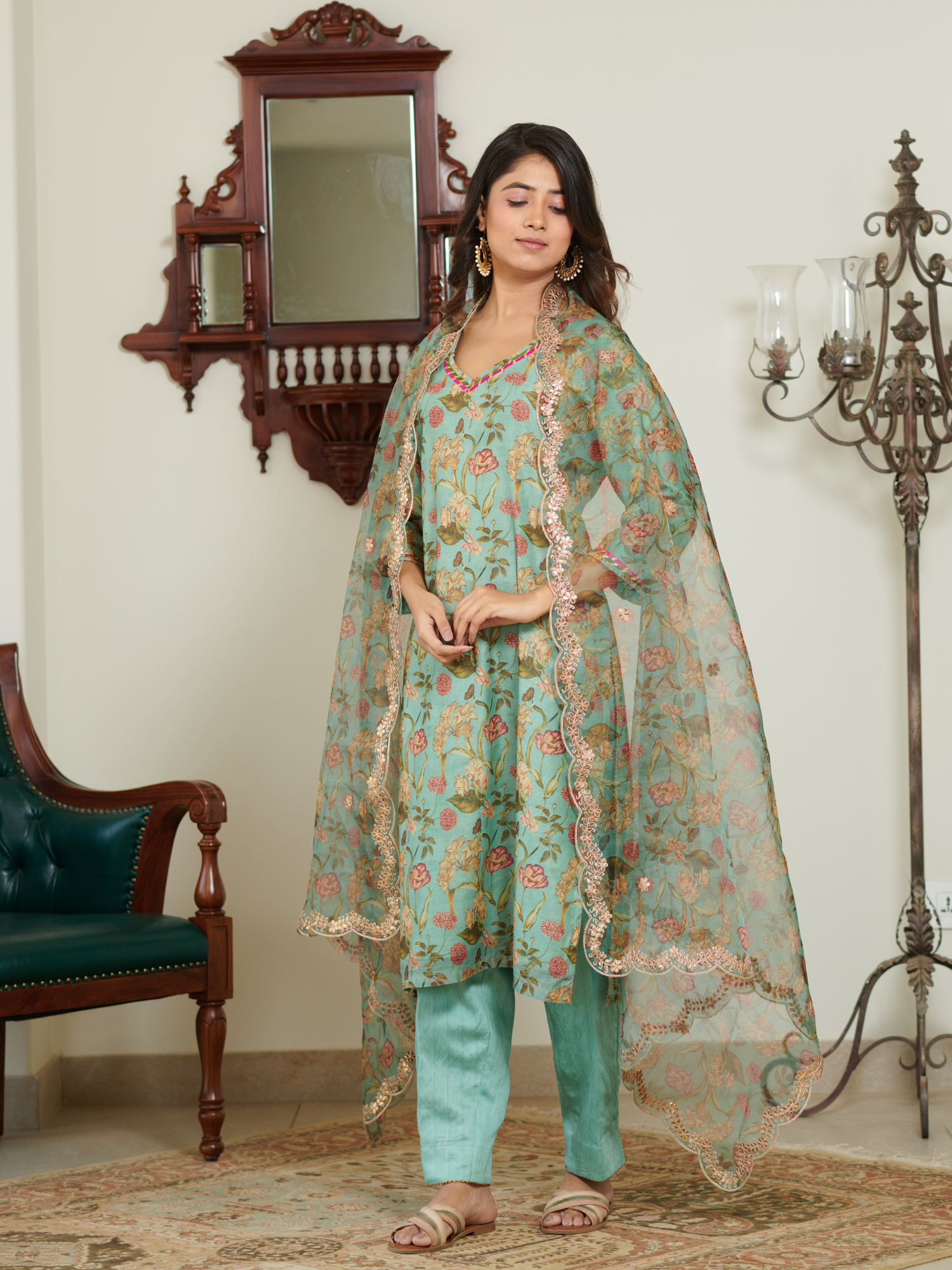 Meera Multi Floral Digital Print Kurta Set