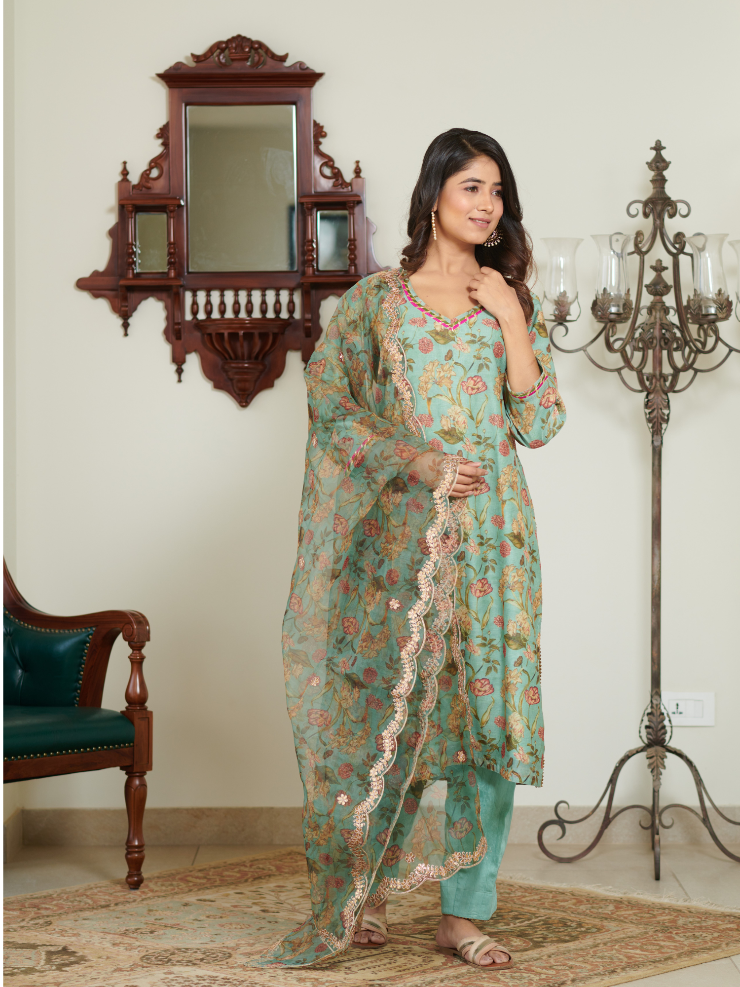 Meera Multi Floral Digital Print Kurta Set