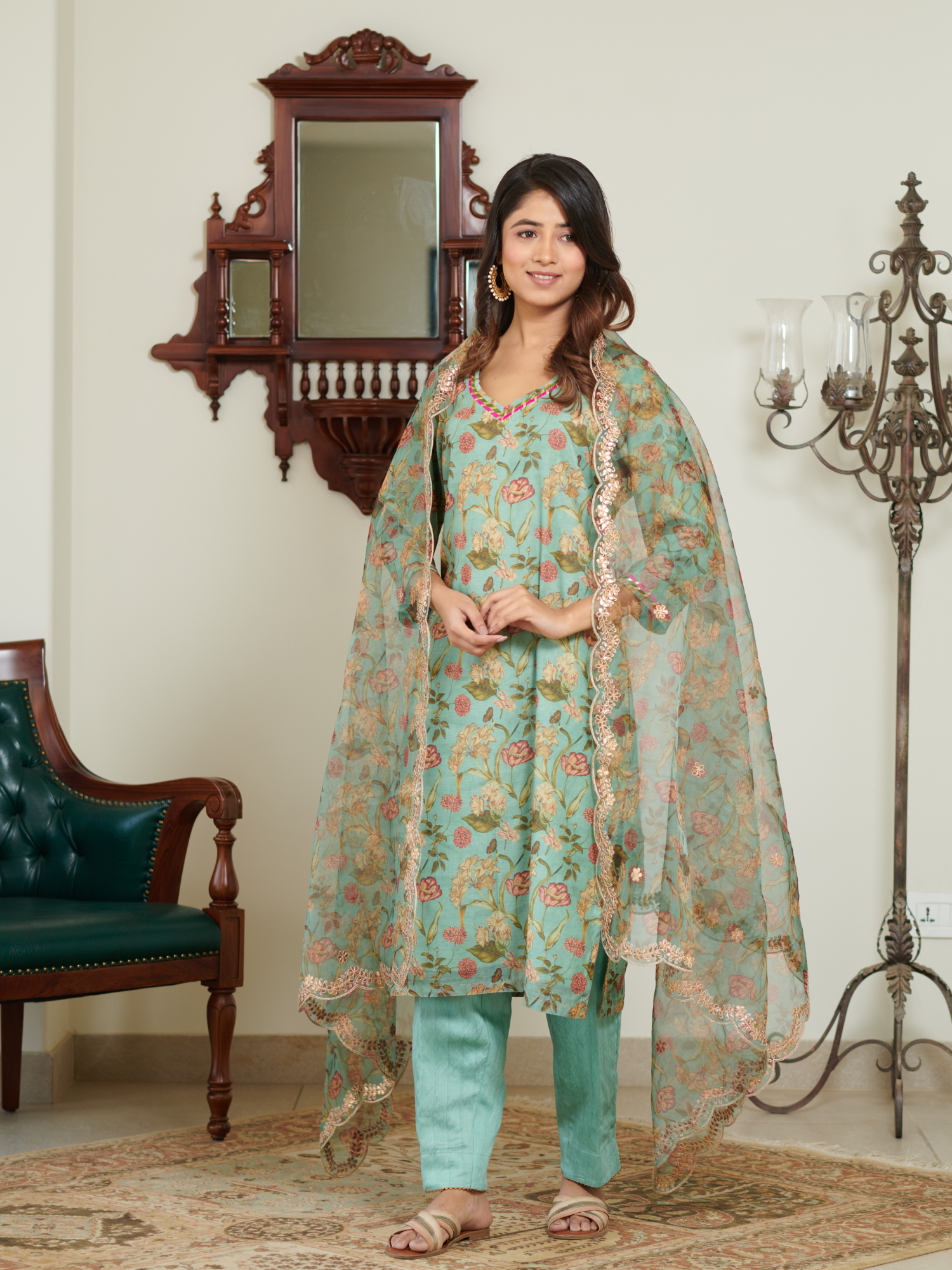 Meera Multi Floral Digital Print Kurta Set